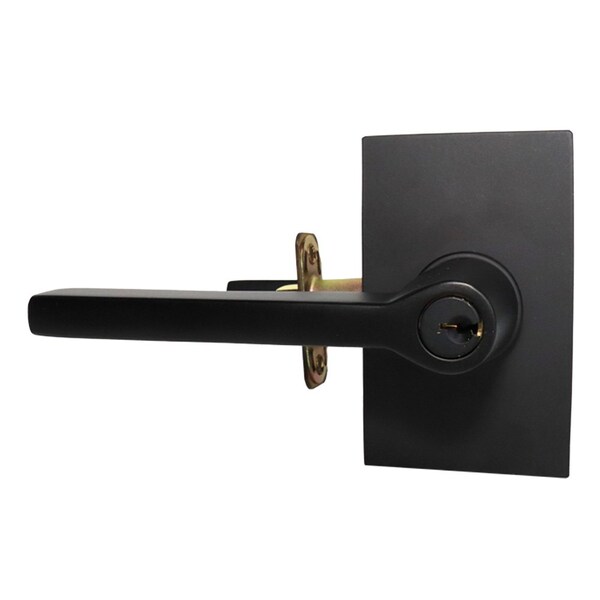 Emtek Helios Lever Left Hand 2-3/8 in Backset Strike Keyed Entry for 1-1/4 in to 2-1/16 in Door 5123HLOUS19LH.RLS - main